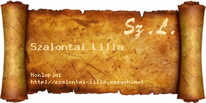 Szalontai Lilla névjegykártya